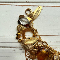 Vintage Inspired Gilded Charm Bracelet