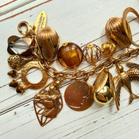 Vintage Inspired Gilded Charm Bracelet