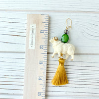 Golden Ram Tassel Earrings