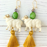 Golden Ram Tassel Earrings