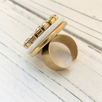 Rhinestone Initial Ring