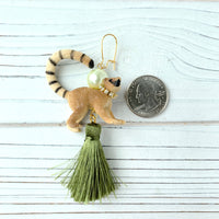 Leslie the Lemur Tassel Earrings
