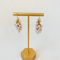 Pearl Cluster Drop Earrings