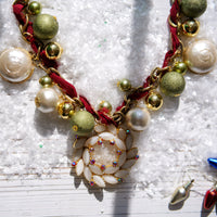 Christmas Wreath Vintage Necklace - One-of-a-Kind