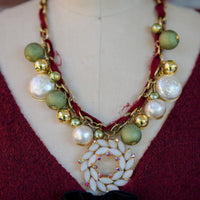 Christmas Wreath Vintage Necklace - One-of-a-Kind