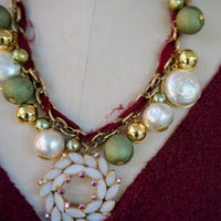 Christmas Wreath Vintage Necklace - One-of-a-Kind