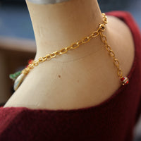 Vintage Santa Stamp Charm Necklace