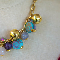 Czech Glass Ammonite Charm Necklace