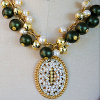 Holiday Bling Cluster Necklace - One-of-a-Kind