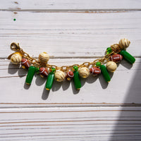 Kelly Green Football Charm Bracelet