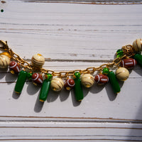 Kelly Green Football Charm Bracelet