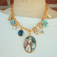 One-of-a-Kind Frosty Santa Charm Necklace