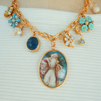 One-of-a-Kind Frosty Santa Charm Necklace