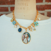 One-of-a-Kind Frosty Santa Charm Necklace