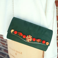 One-of-a-Kind Holiday Clutch Forest Green