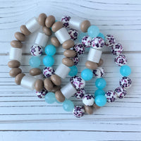 4-Piece French Bread Stretch Bracelet Set