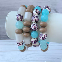 4-Piece French Bread Stretch Bracelet Set