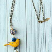 Yellow Warbler Pendant Necklace