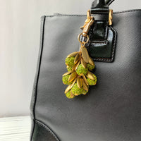 Olive Green Rhinestone Bead Cap Bag Charm