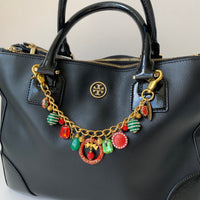 NEW DESIGN! Lenora Dame Happy Holidays Chain Bag Charm