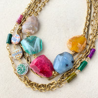 Folk Art Agate Layered Necklace