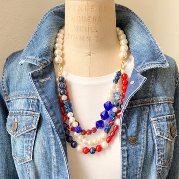 Lenora Dame Multi-Strand Independence Day Necklace