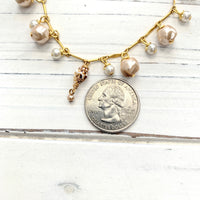 Lenora Dame Shell Pink Freshwater Pearl Anklet for Women