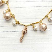 Lenora Dame Shell Pink Freshwater Pearl Anklet for Women