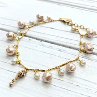 Lenora Dame Shell Pink Freshwater Pearl Anklet for Women
