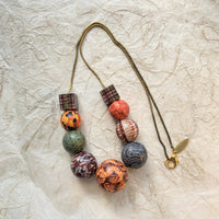 Lenora Dame Autumnal Decoupage Statement Necklace