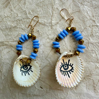 Lenora Dame Seashell Eye Earrings