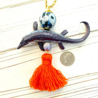 Lenora Dame Mosasaurus Dinosaur Pendant Necklace - One-of-a-Kind
