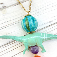 Lenora Dame Brontosaurus Dinosaur Pendant Necklace - One-of-a-Kind