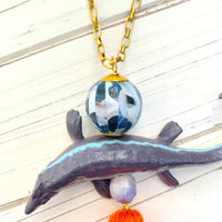 Lenora Dame Mosasaurus Dinosaur Pendant Necklace - One-of-a-Kind