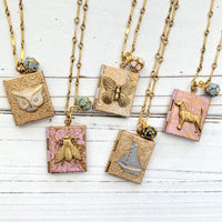 Brocade Etched Locket Necklace - Choice of 5 Design Motifs