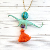 Lenora Dame Brontosaurus Dinosaur Pendant Necklace - One-of-a-Kind