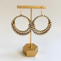 Magenta Rhinestone Hoop Earrings