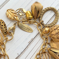 Vintage Inspired Gilded Charm Bracelet