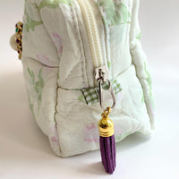 Floral Quilted Makeup Bag, Makeup Pouch, Gifts for Mom - One-of-a-Kind