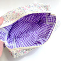 Floral Quilted Makeup Bag, Makeup Pouch, Gifts for Mom - One-of-a-Kind