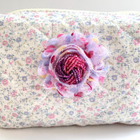 Floral Quilted Makeup Bag, Makeup Pouch, Gifts for Mom - One-of-a-Kind