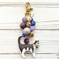 Beaded Cat Bag Charm