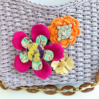 Lenora Dame The Poppy Woven Shoulder Bag with Chain Strap - One-of-a-Kind