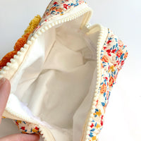 Floral Quilted Makeup Bag, Makeup Pouch, Gifts for Mom - One-of-a-Kind