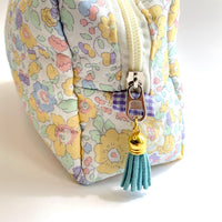 Butterfly Embellished Quilted Makeup Bag, Makeup Pouch, Gifts for Mom - One-of-a-Kind