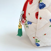 Floral Quilted Makeup Bag, Makeup Pouch, Gifts for Mom - One-of-a-Kind