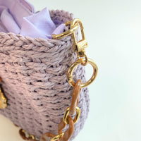 Lenora Dame The Poppy Woven Shoulder Bag with Chain Strap - One-of-a-Kind