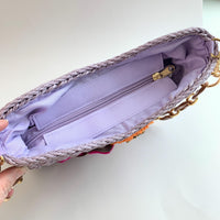 Lenora Dame The Poppy Woven Shoulder Bag with Chain Strap - One-of-a-Kind