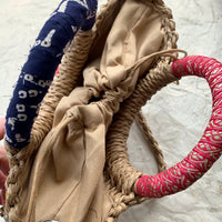 Cute As A Button Woven Straw Handbag - One-of-a-Kind