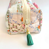 Small Floral Quilted Makeup Bag, Makeup Pouch, Gifts for Mom - One-of-a-Kind